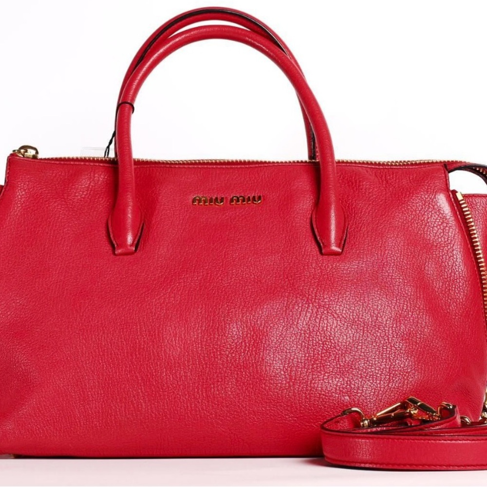 Authentic Miu Miu Red Leather Handbag with COA!!